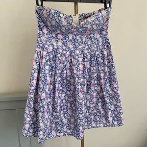 Babydoll Floral Sweetheart Strapless Dress